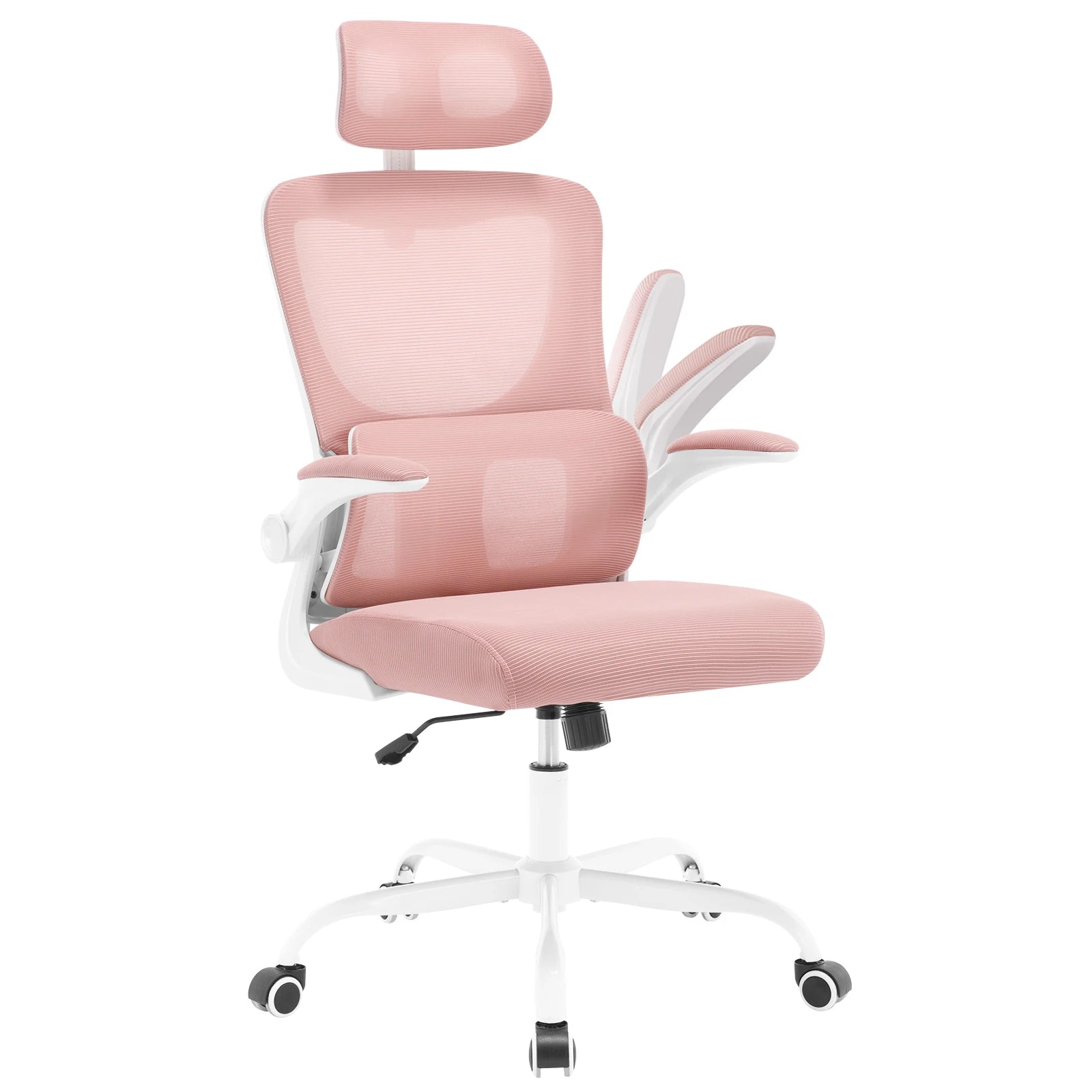 Fauteuil de bureau pivotante WOLTU ergonomique en maille, hauteur réglable, fonction bascule, accoudoirs réversibles, appui-tête
