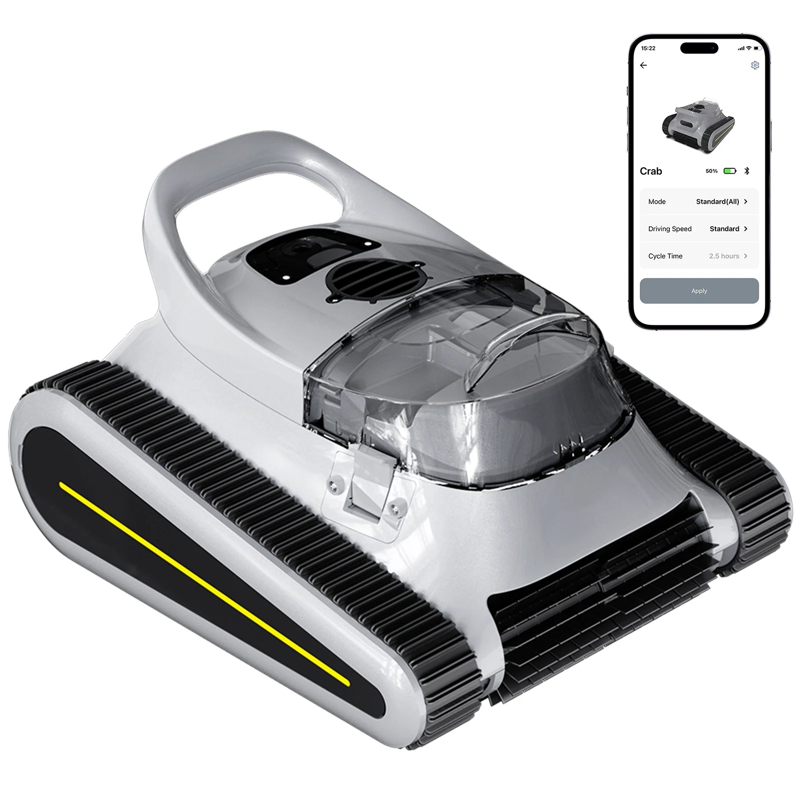 Robot aspirateur de piscine sans fil Seauto pour escalade murale 45 000 Pa Aspiration puissante pour piscines hors sol et creusées jusqu'à 180m2