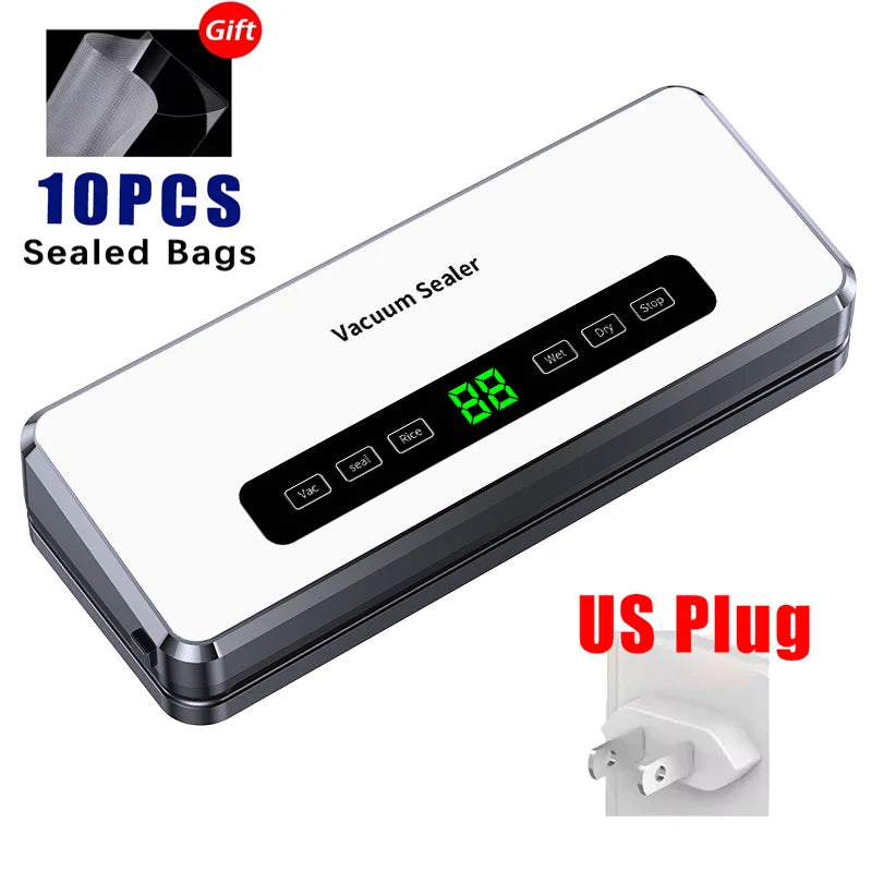 Scelleuse sous vide électrique alimentaire – Bouton tactile sec/humide, coupe intégrée, stérilisation UV