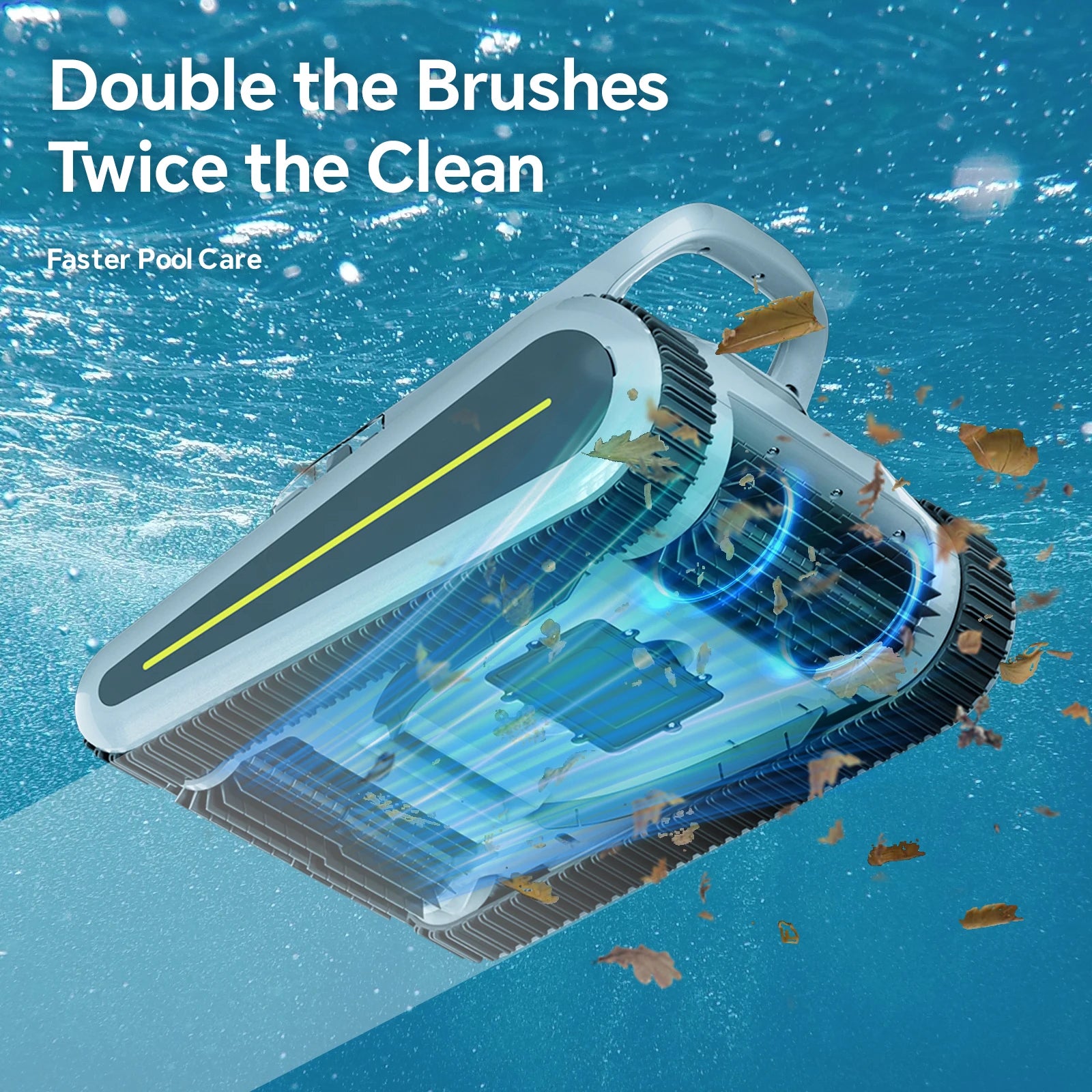 Robot aspirateur de piscine sans fil Seauto pour escalade murale 45 000 Pa Aspiration puissante pour piscines hors sol et creusées jusqu'à 180m2