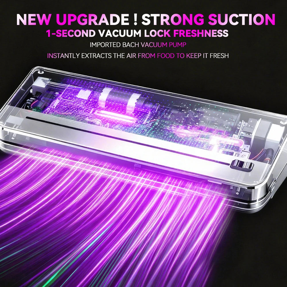 SZUK – Scelleuse sous vide électrique alimentaire, coupe intégrée, bouton tactile sec/humide, stérilisation UV