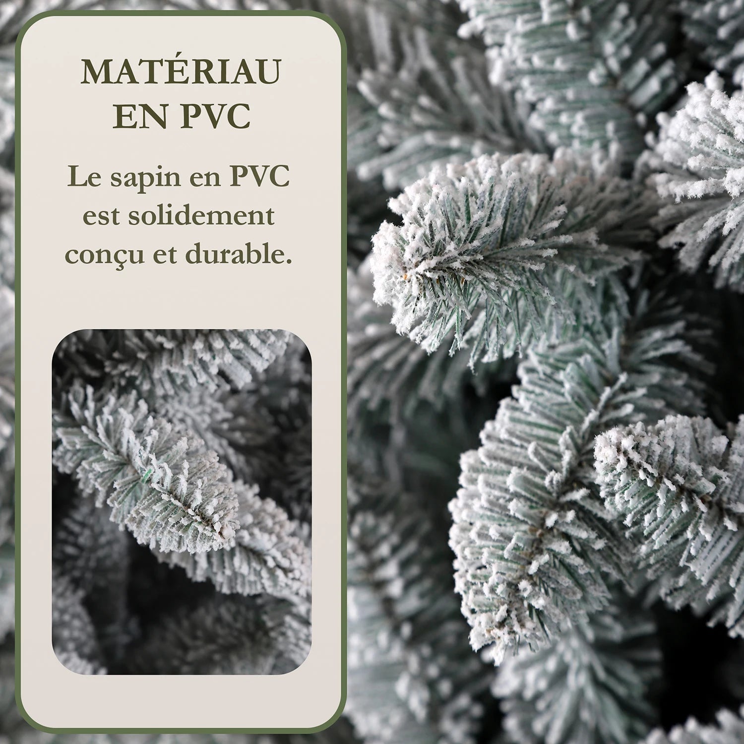 Arbre de Noël Artificiel Blanc Neige en PVC – 180/210 cm, 989/1381 Pointes, Support Métal