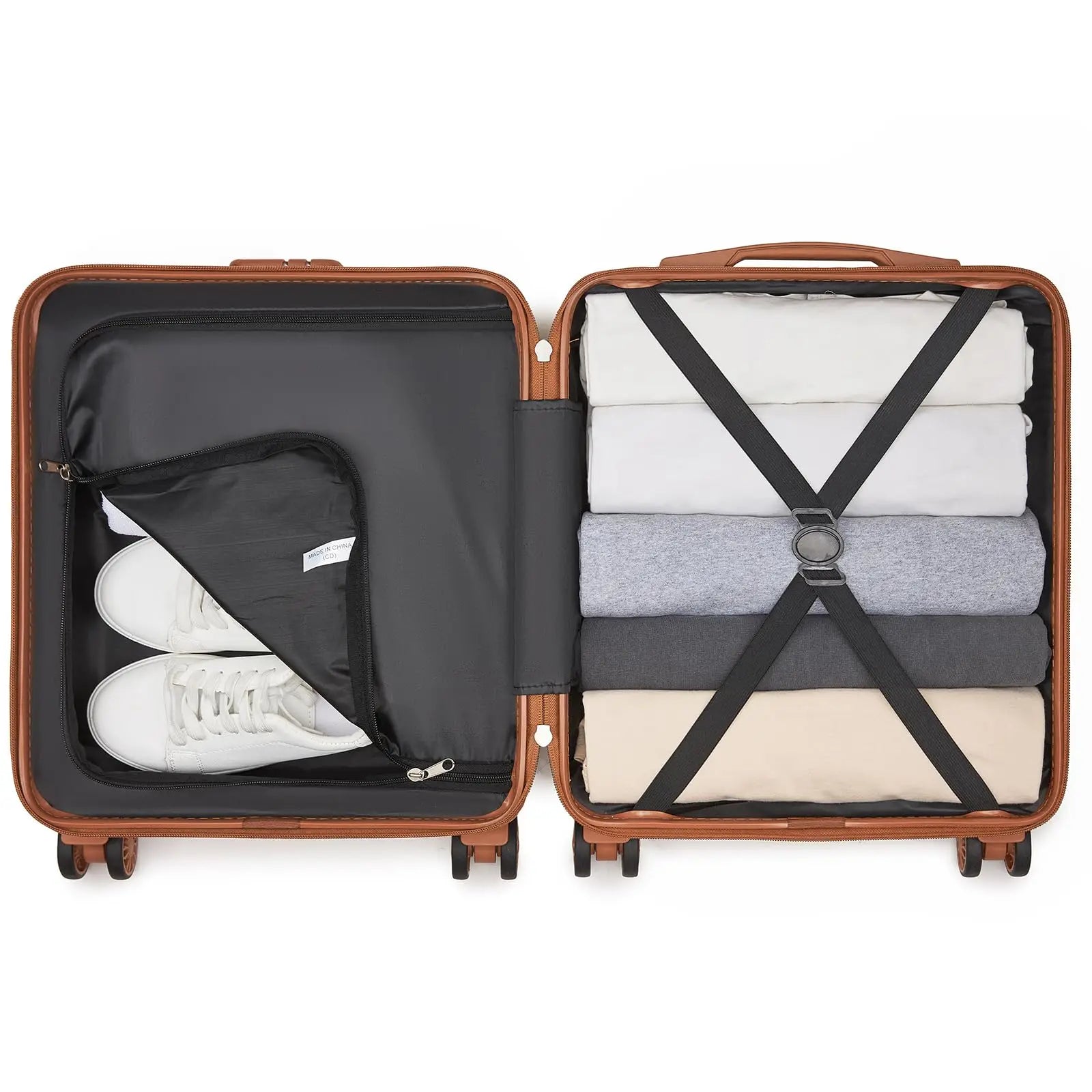 Étui rigide ABS léger 16 pouces KONO – Bagage à main avec serrure à combinaison