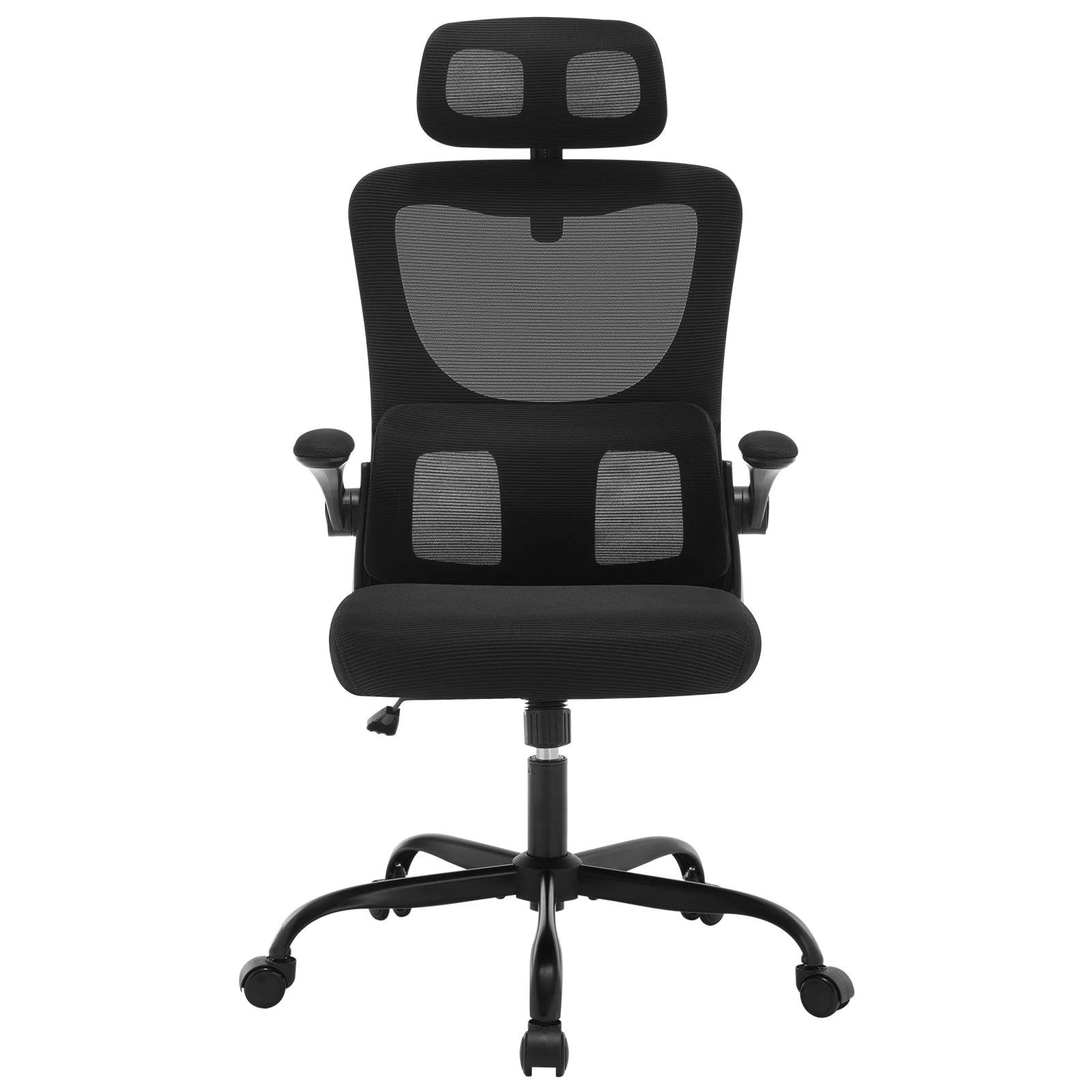 Fauteuil de bureau pivotante WOLTU ergonomique en maille, hauteur réglable, fonction bascule, accoudoirs réversibles, appui-tête