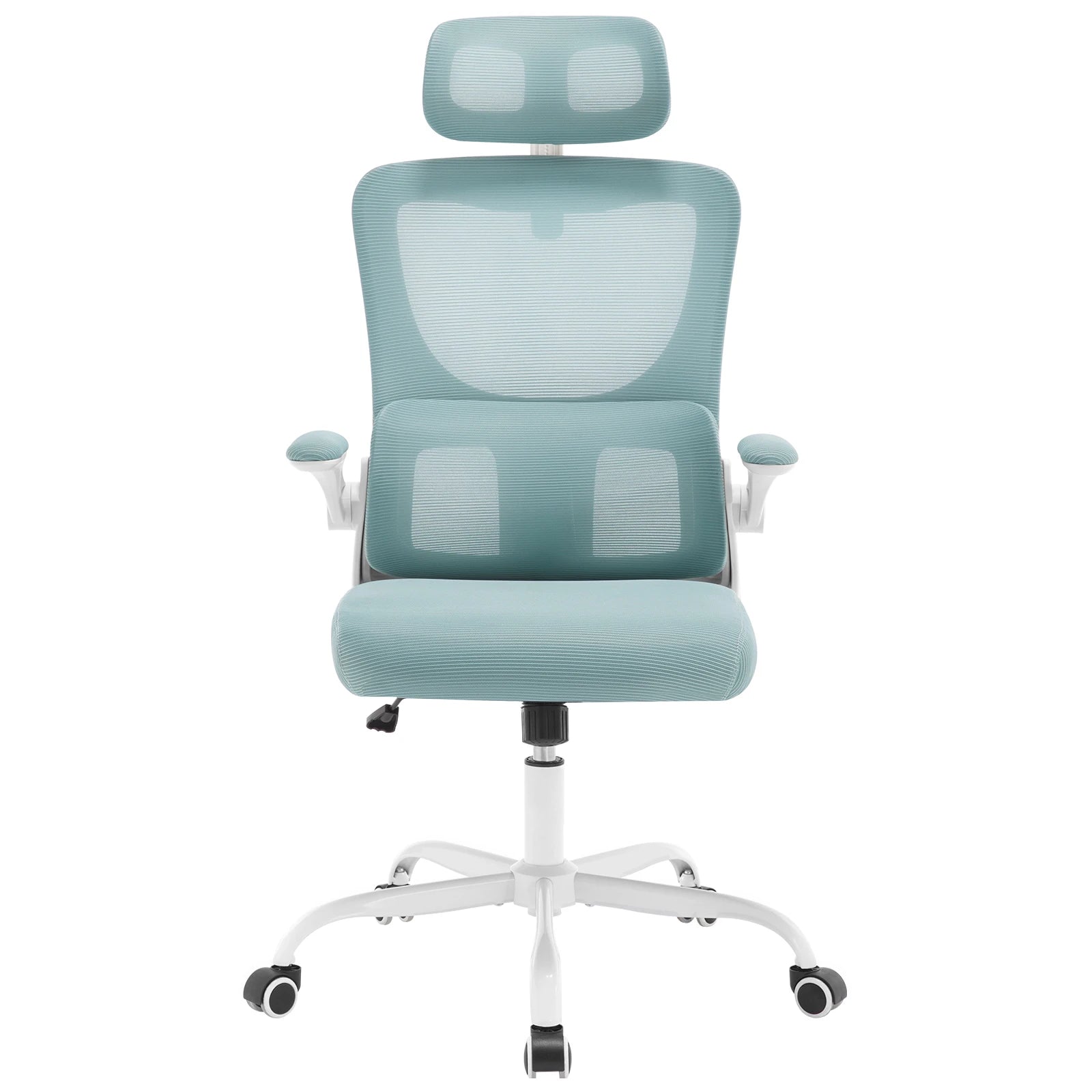 Fauteuil de bureau pivotante WOLTU ergonomique en maille, hauteur réglable, fonction bascule, accoudoirs réversibles, appui-tête
