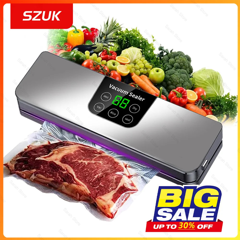 Machine à sceller sous vide électrique pour le stockage des aliments, Thermoscelleuse, bouton tactile, banc d'emballage, sacs sous vide gratuits