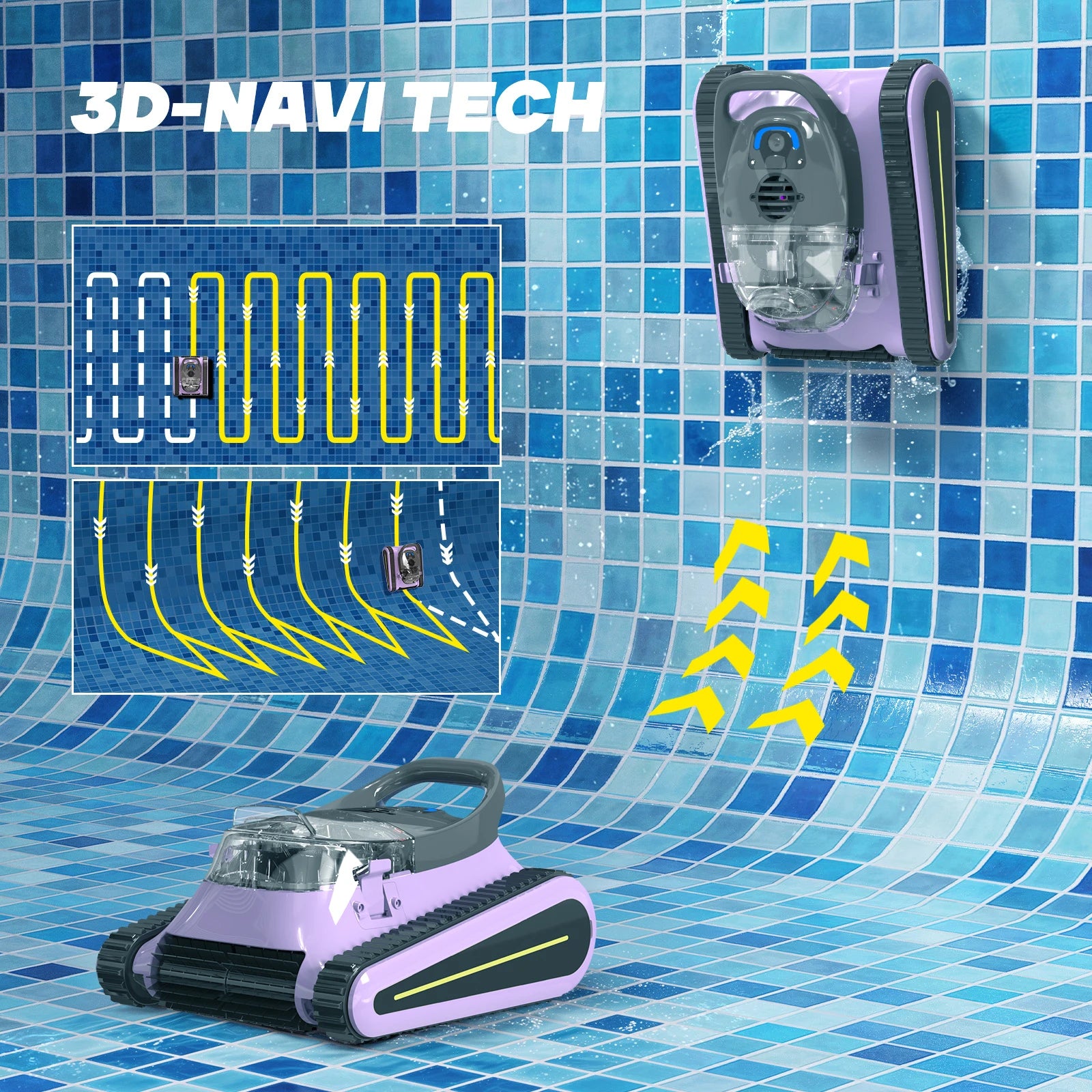 Robot aspirateur de piscine sans fil Seauto : escalade murale 180 W aspiration puissante pour piscines hors sol et creusées jusqu'à 180m2
