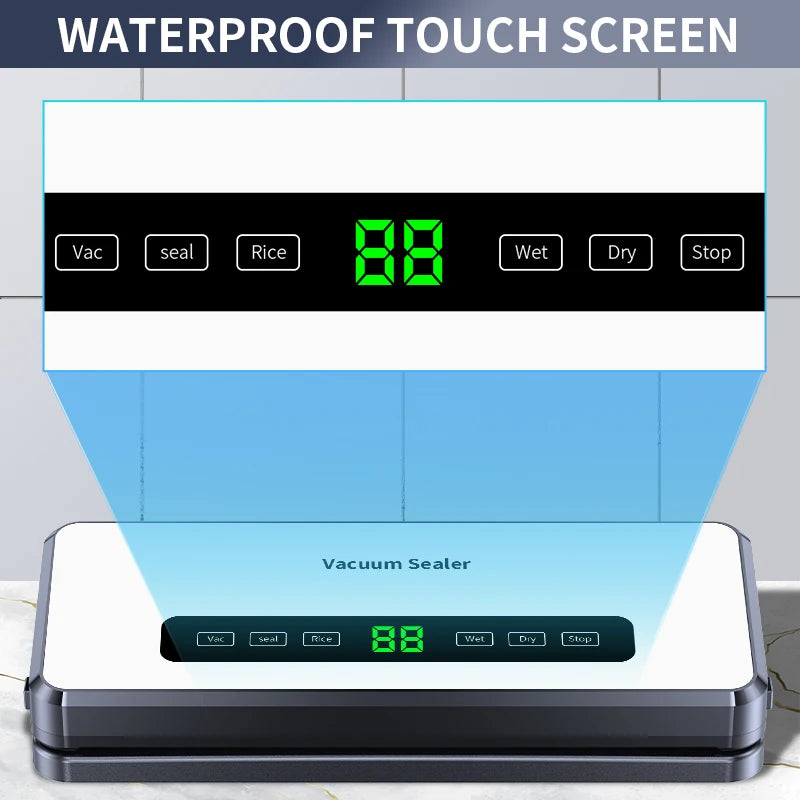 Scelleuse sous vide électrique alimentaire – Bouton tactile sec/humide, coupe intégrée, stérilisation UV