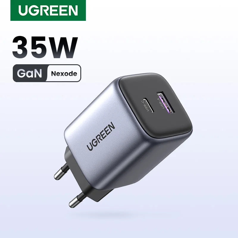 Chargeur Rapide USB C GaN, Chargeur Rapide pour iPhone 15, 14, 13 Pro, Samsung, Xiaomi, iPad Pro, PD3.0, QC3.0, 35W