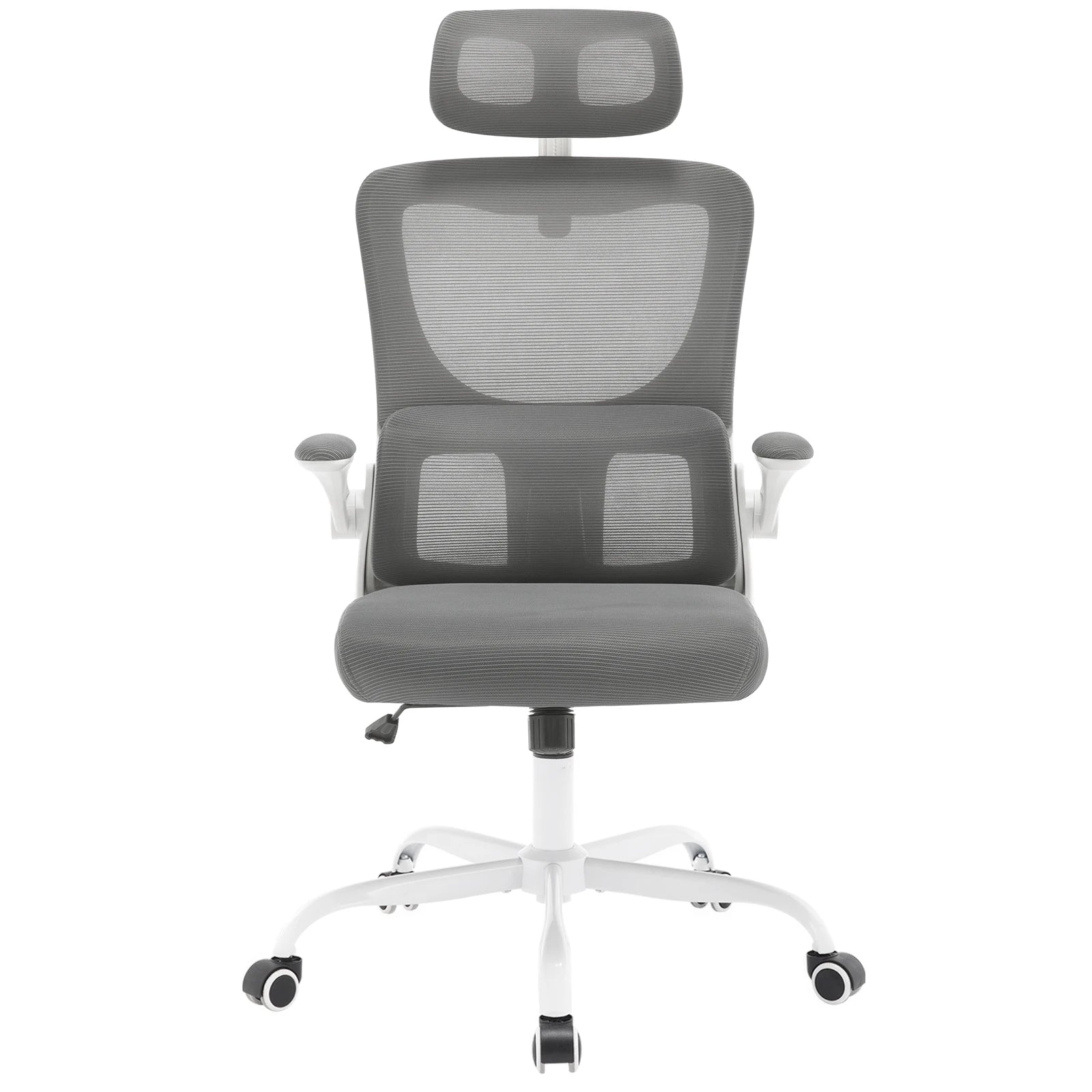 Fauteuil de bureau pivotante WOLTU ergonomique en maille, hauteur réglable, fonction bascule, accoudoirs réversibles, appui-tête