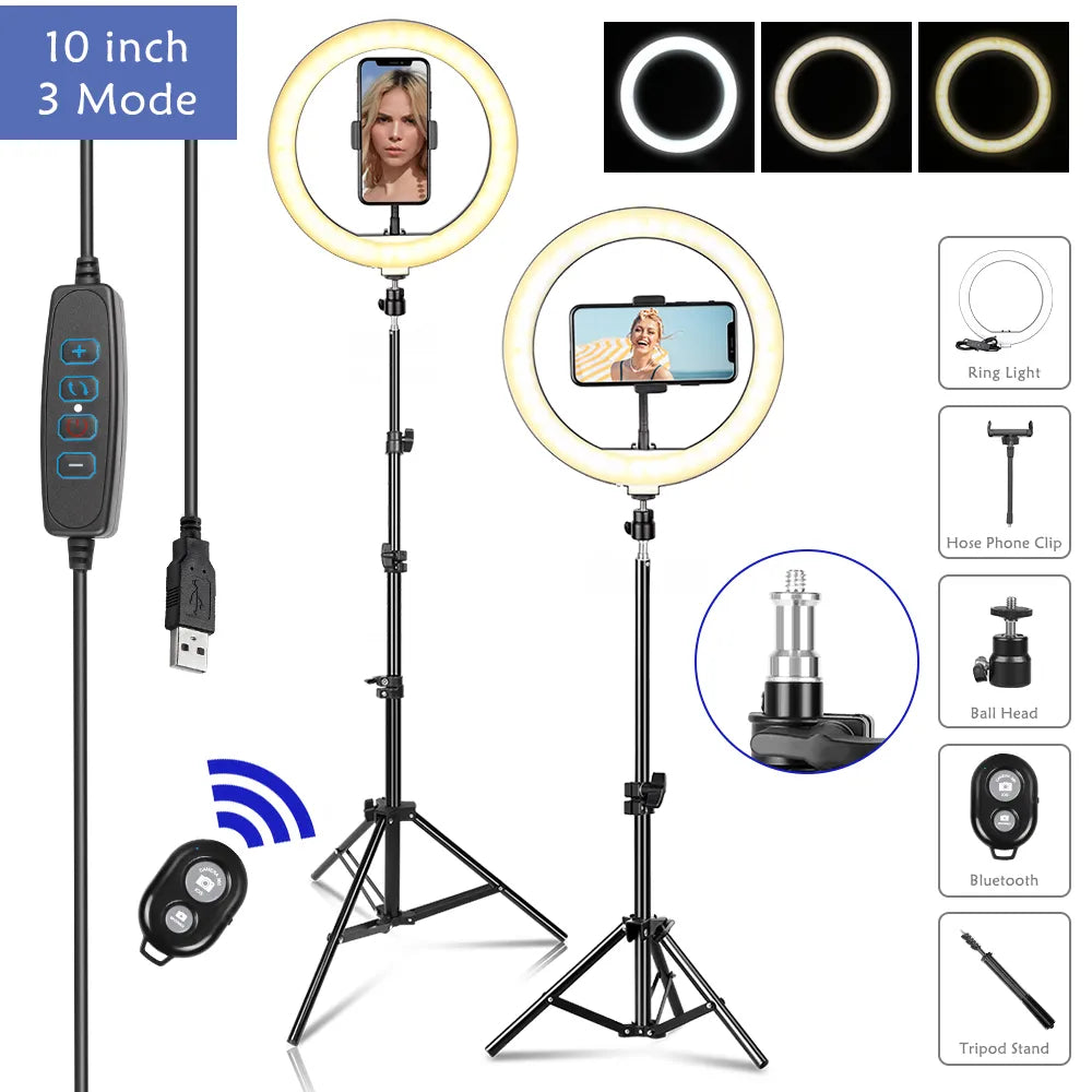 Lampe Led Streaming vidéo SH 10 pouces 26cm Led Anneau lumineux