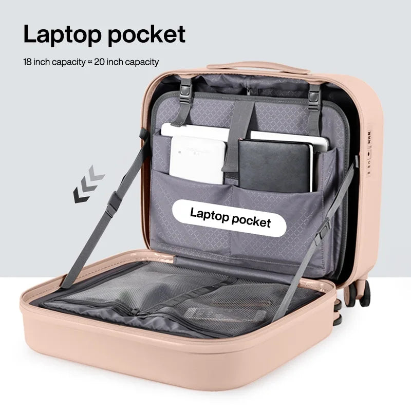 Valise Mixi à main 16 pouces – Cabine d’embarquement, Spinner, 34 L, 100% PC, léger, unisexe