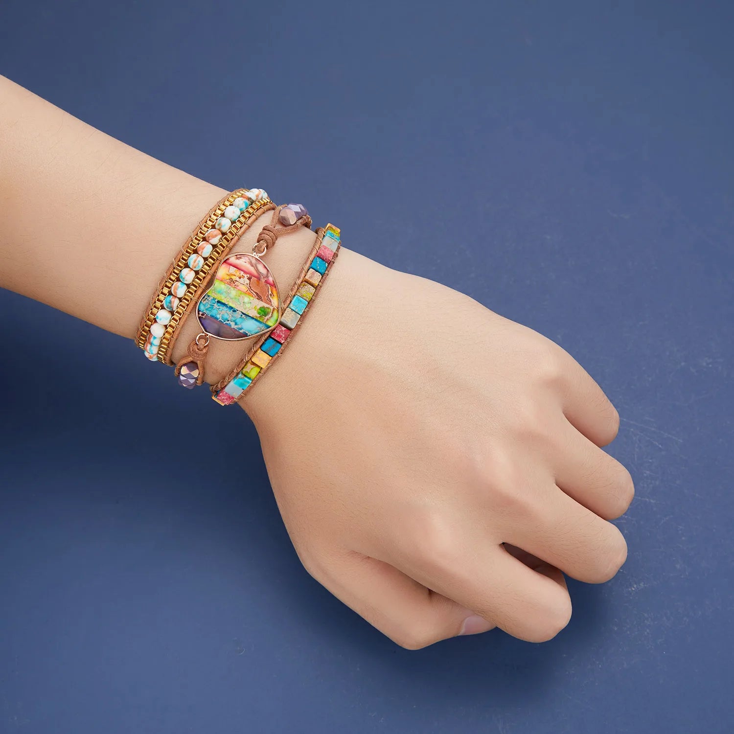 Bracelet en pierre naturelle pour femmes et hommes, pendentif en forme de cœur, bijoux fantaisie, breloque