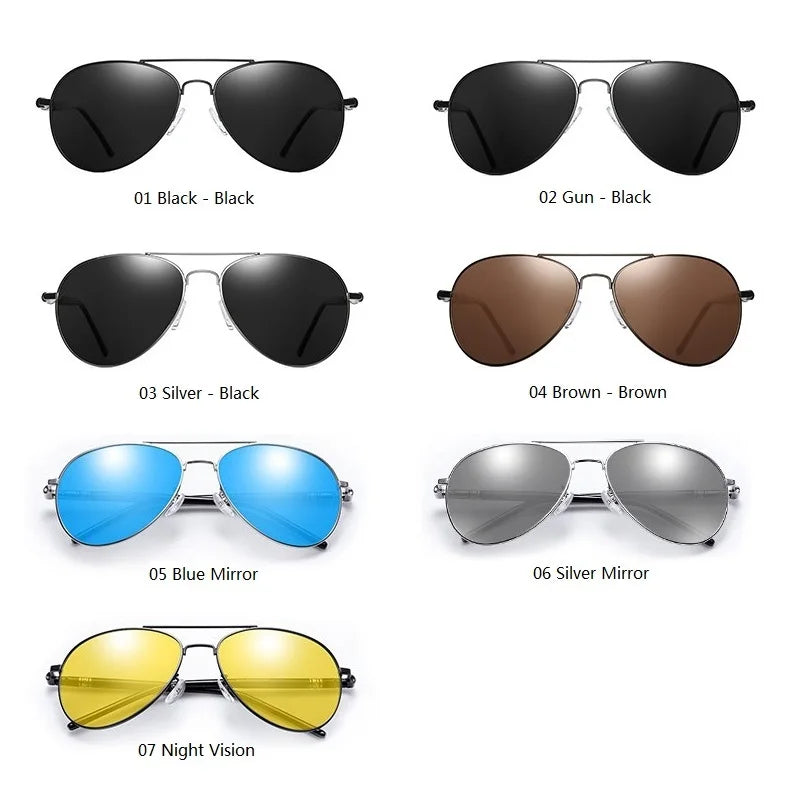 Lunettes de Soleil Polarisées Pour Homme et Femme, Accessoire de Luxe, Verres Solaires de Conduite, Couleur Noire, Lentilles de Pilote Unisexe, UV 400,