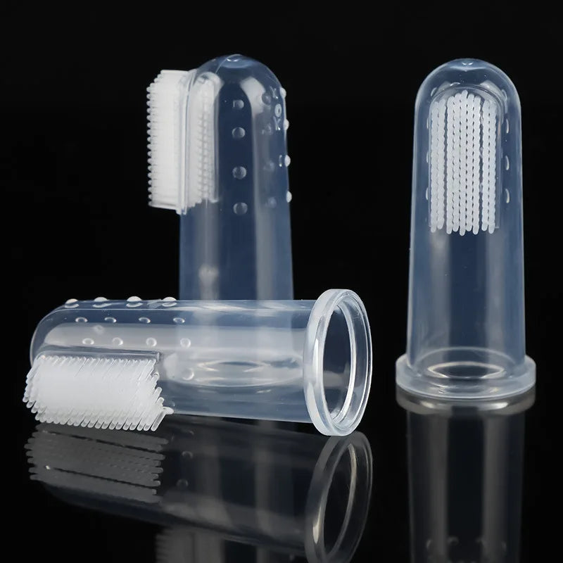 Brosse à dents en Gel de silice Super doux pour animaux de compagnie, accessoire de nettoyage buccal pour chiens, chats, mauvaise haleine, tartre, outil de soins dentaires