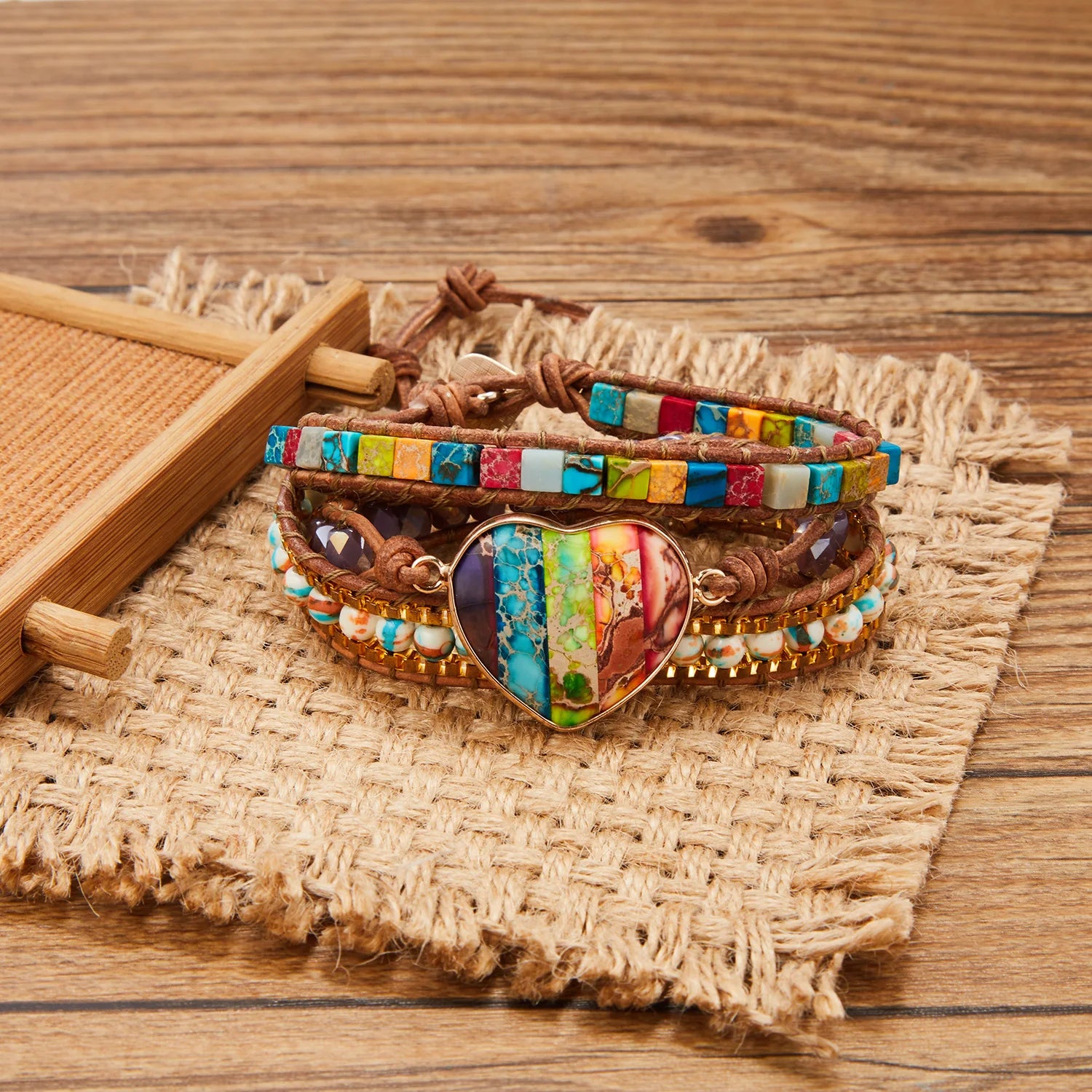 Bracelet en pierre naturelle pour femmes et hommes, pendentif en forme de cœur, bijoux fantaisie, breloque