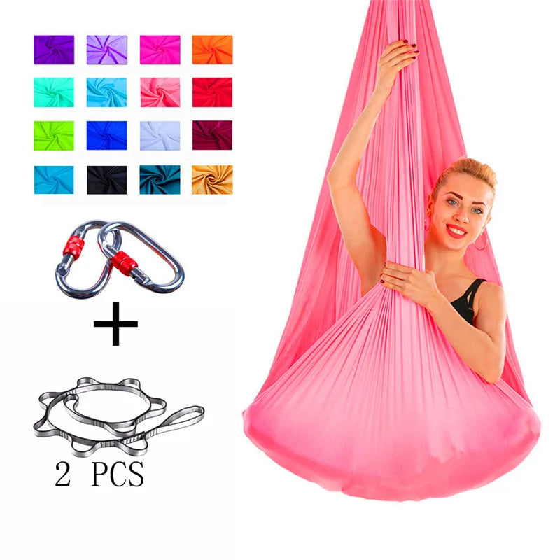 Hamac de yoga aérien, ensemble complet, balançoire en tissu, ceintures de yoga multifonctionnelles, entraînement de yoga pour le sport.