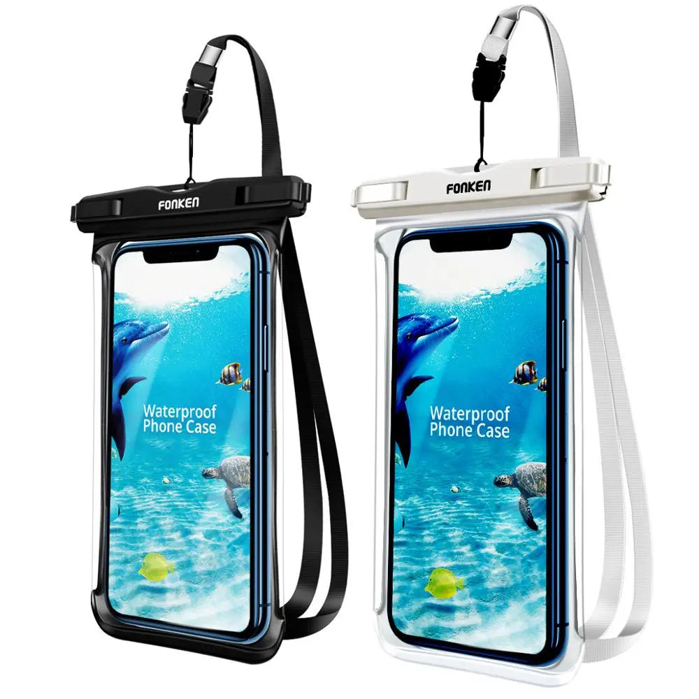 Étui étanche pour téléphone portable, vue complète, sous-marine, grandes couvertures