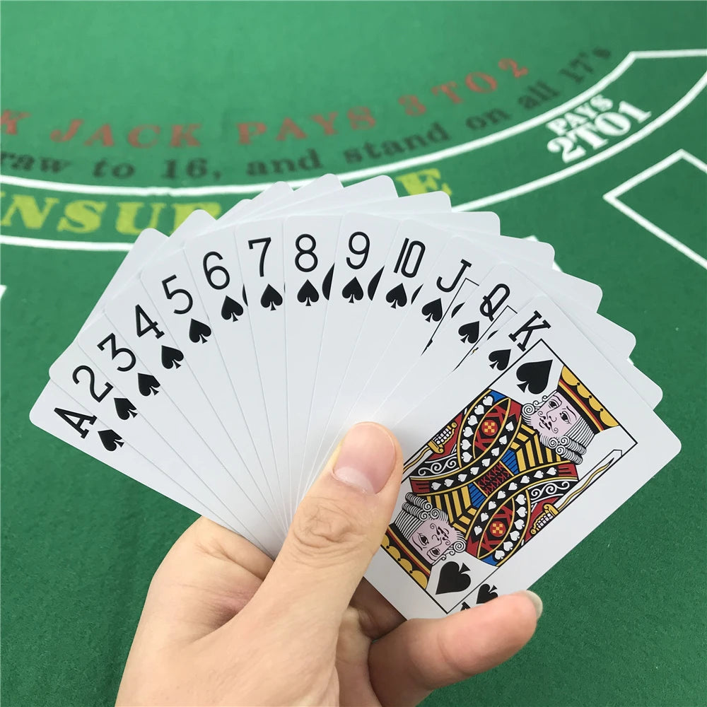 Cartes de jeu en plastique résistantes à l'eau, poker, Texas Hold'em, PVC, jeux de société, 2.28x3.46 pouces (58*88mm), 2 pièces/lot