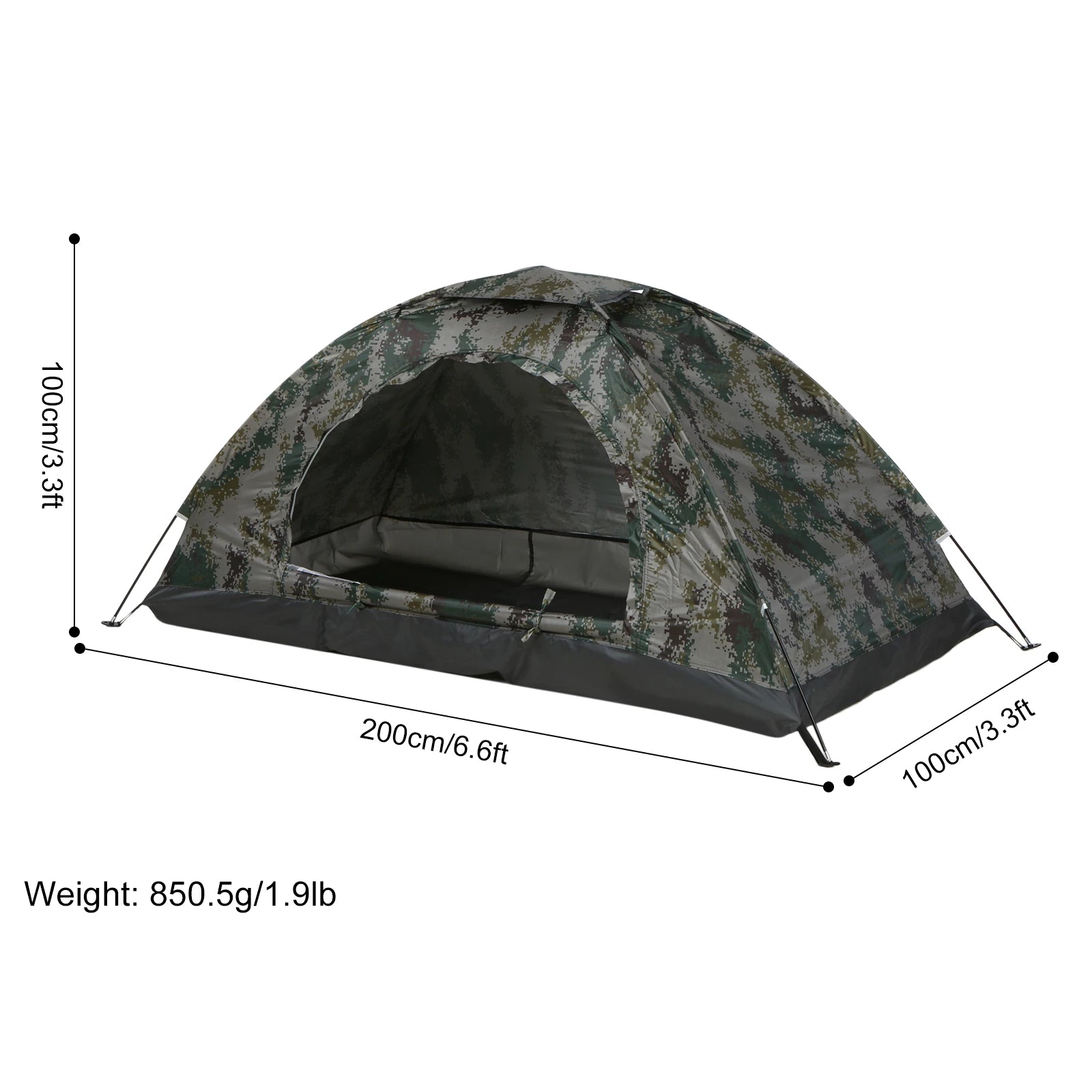 Tente de camping ultralégère monocouche Tomshoo, tente de randonnée portable, revêtement anti-UV, UPF 30 +