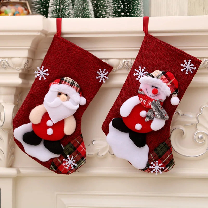 Décorations de noël pour la maison, sac de rangement de noël, nouvel an, cadeau de noël, sac à bonbons, , chaussettes de cheminée, décor d'arbre de noël