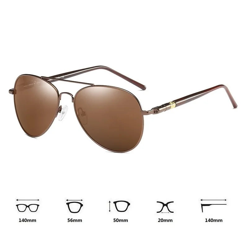 Lunettes de Soleil Polarisées Pour Homme et Femme, Accessoire de Luxe, Verres Solaires de Conduite, Couleur Noire, Lentilles de Pilote Unisexe, UV 400,