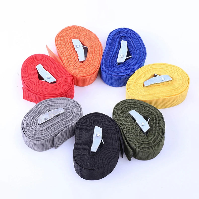 Sangle d'arrimage à boucle noire de 1 m/2 m/3 m/4 m/5 m, sangles de chargement pour voiture, moto, vélo, corde de remorquage à boucle en métal