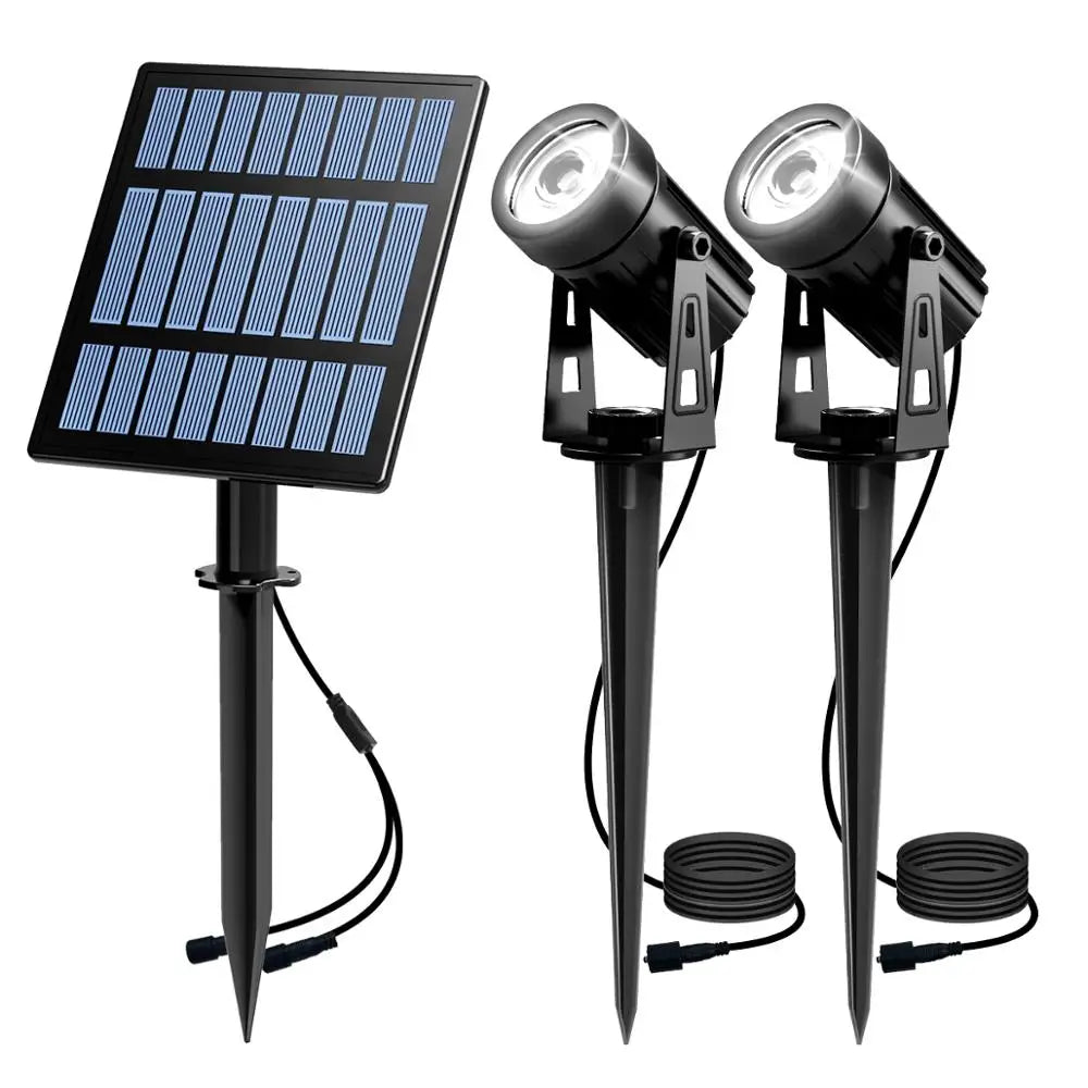 Outdoor IP65 LED Solar Spotlight – 150 to 800LM, 3M cable, 8-12h battery life, garden & driveway lighting