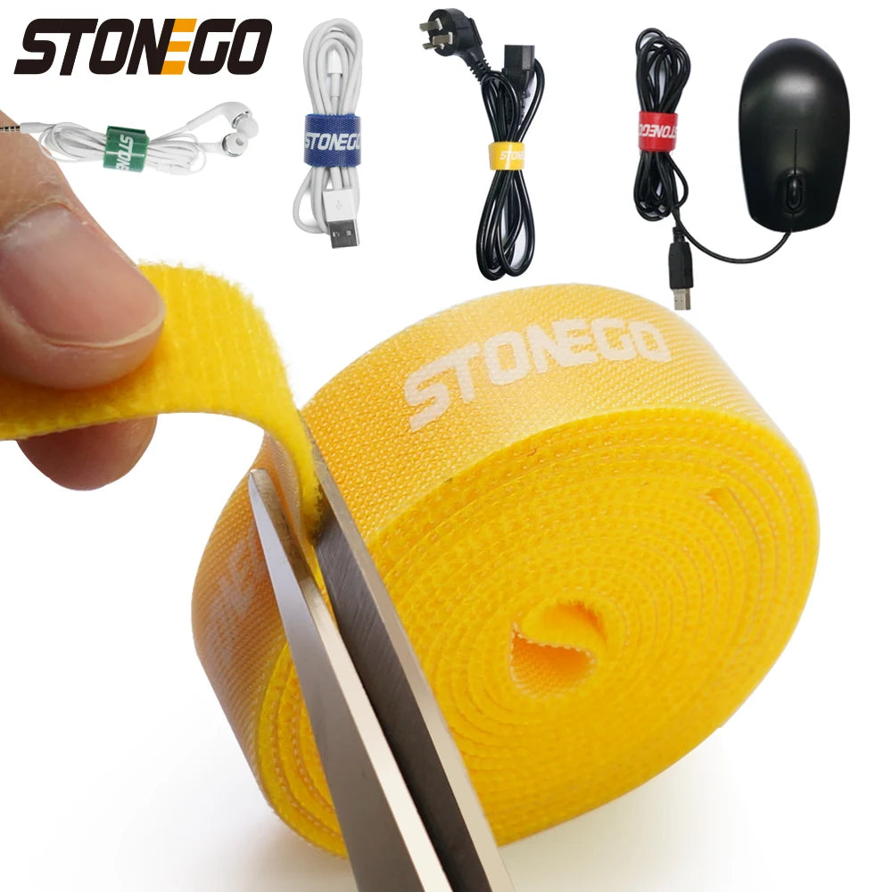 Ruban VELCRO, Enrouleur de câble USB, organisateur de câbles, attaches, souris, support d'écouteurs, cordon HDMI, coupe libre, gestion du téléphone, bande de protection