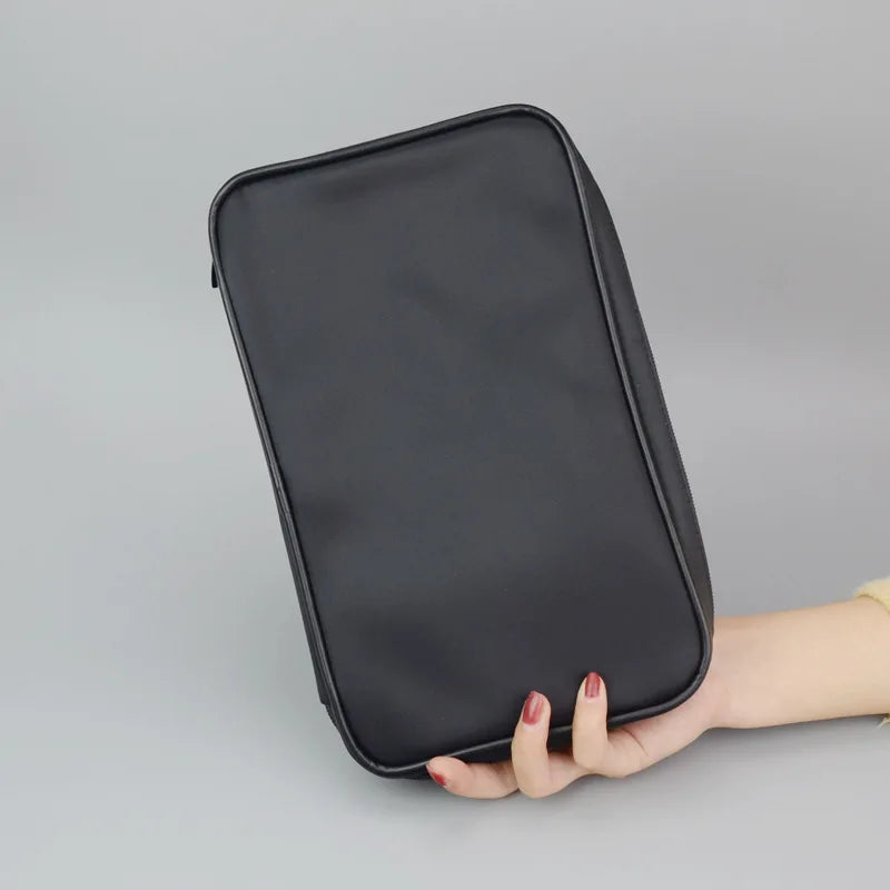 Reise-Make-up-Tasche, OVW Make-up-Pinseltasche aus schwarzem Segeltuch mit hoher Kapazität