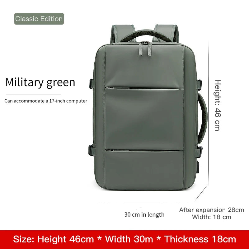 Sac à dos d’affaires extensible – grande capacité pour hommes, idéal pour courts voyages d’affaires