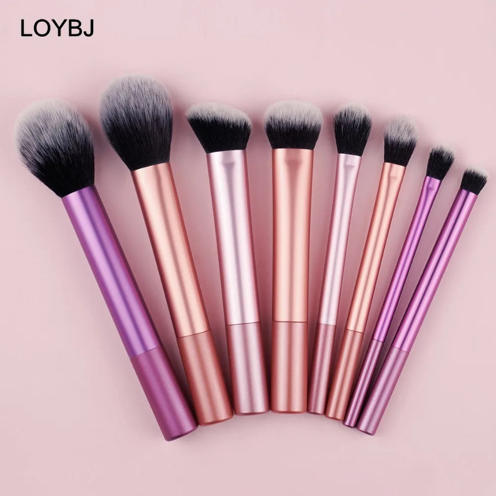 LOYBJ 8-teiliges Make-up-Pinsel-Set, Foundation, weiches Puder, Rouge, Kontur, Concealer, Lidschatten, professioneller Make-up-Pinsel