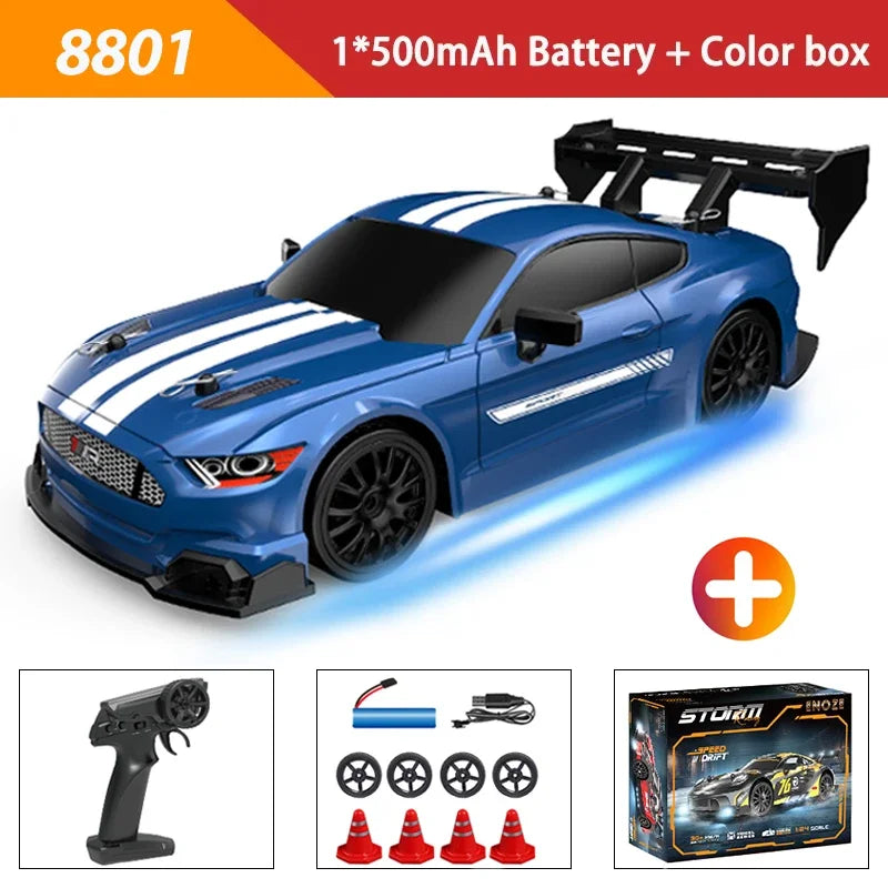 Oike 1:24 télécommande dérive RC voiture 4WD voitures de course à grande vitesse 2.4G modèle de véhicule radiocommandé jouet cadeau pour enfants adultes