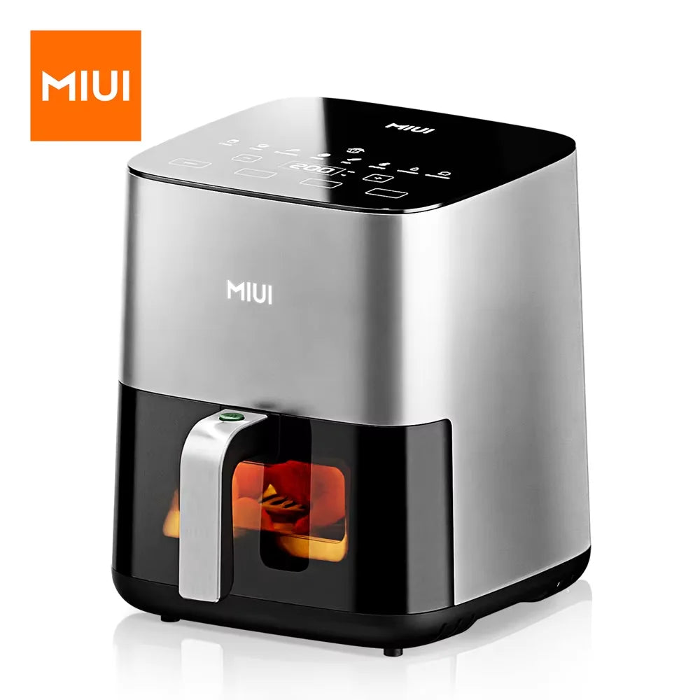 Friteuse à air électrique sans huile MIbiomom5L, Air Fryer, panier antiadhésif, fenêtre visible, taille familiale