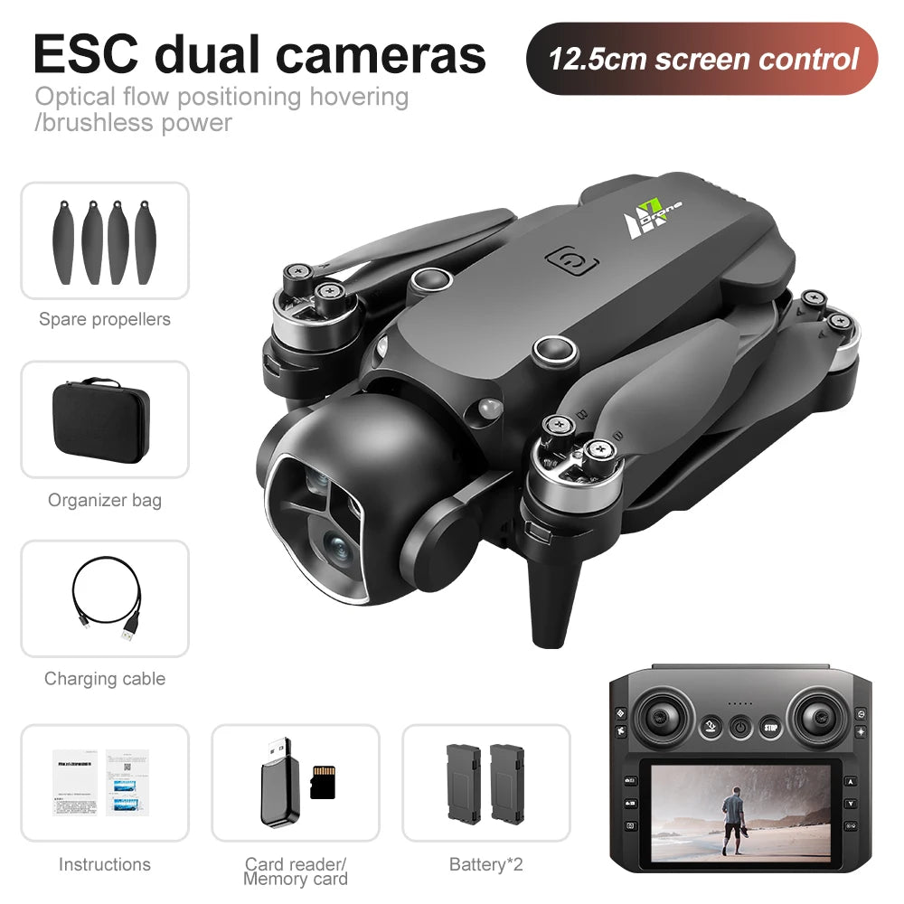 Drone 2025 M7pro – Caméra 8K HD, Écran FPV, Moteur sans balais, Quadrirotor pliable RC 