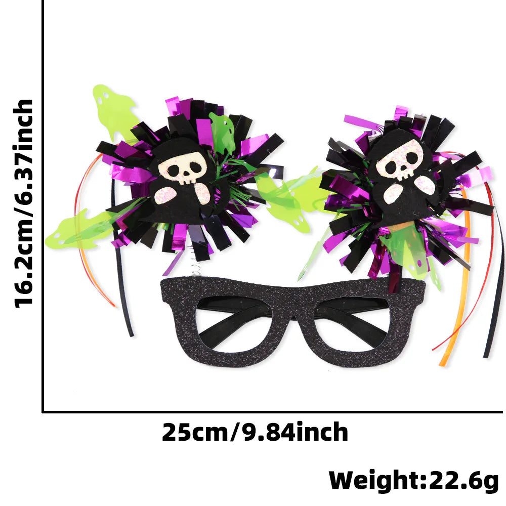 Bobo Ball Striped Colorful Glasses – Fluffy Frames – Halloween & Party Accessory