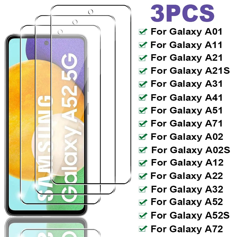 Protecteur d'écran en verre trempé – 3 pièces – Samsung Galaxy A12 à A73