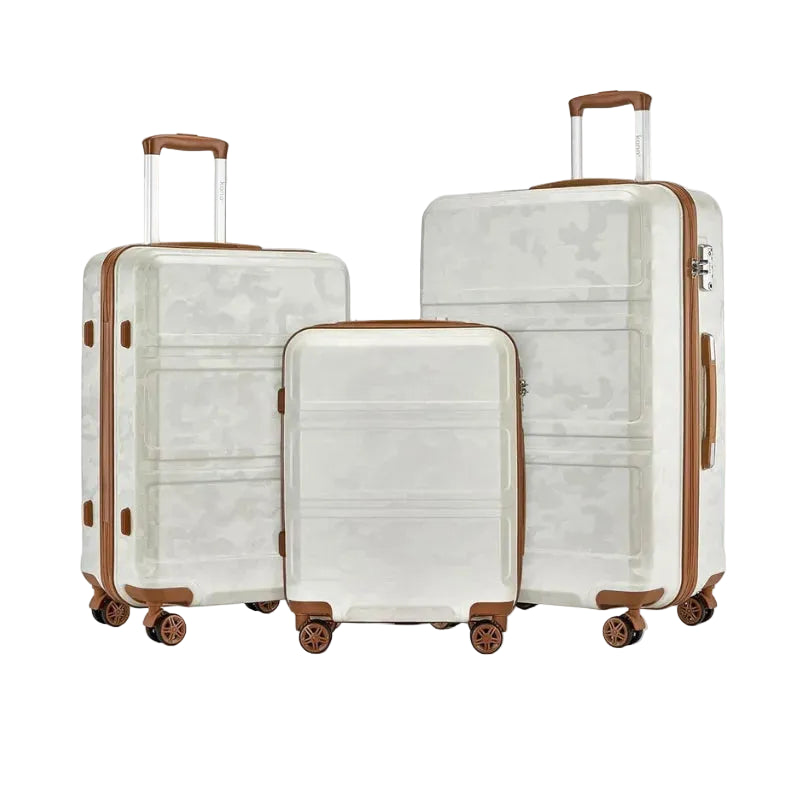 Ensemble de bagages de cabine ABS 3 pièces KONO, léger, serrure TSA, bagage à main pour voyage