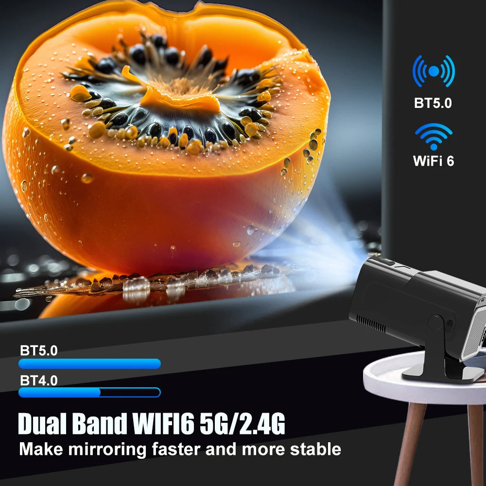 Projecteur Portable, Android 11, 390, ANSI HY320, 4K, Natif 1080P, WiFi 6 BTpig, HY300