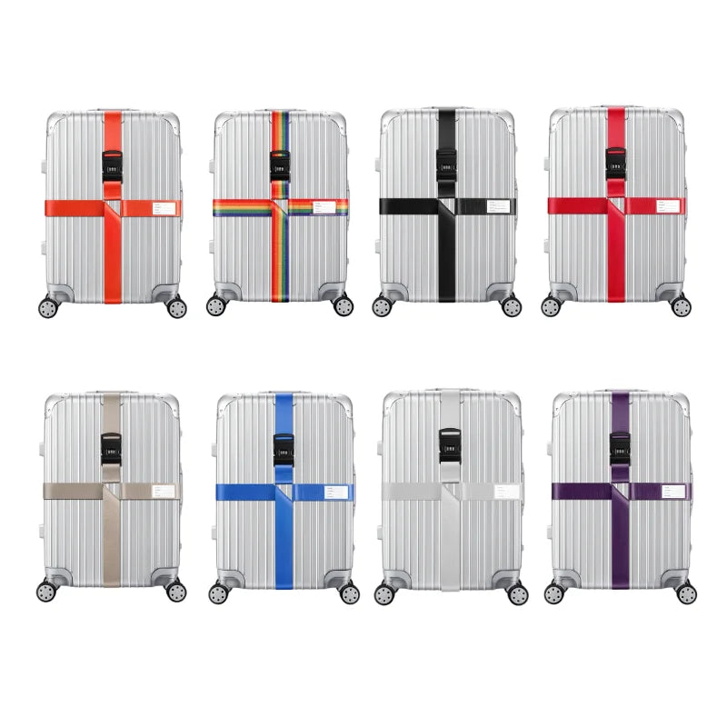 Sangle de bagage antivol, sangle croisée à code, emballage réglable, ceinture de bagage, valise, ceintures de coffre