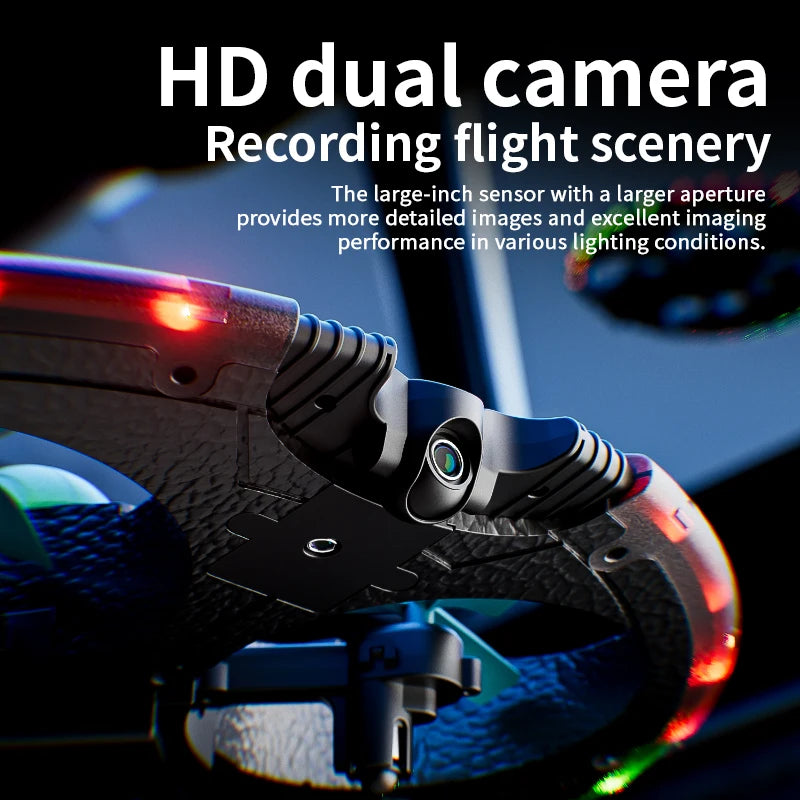 Mini Drone V47 RC UFO 2025 – Caméra 8K, LED, Détection de geste, Pulvérisation