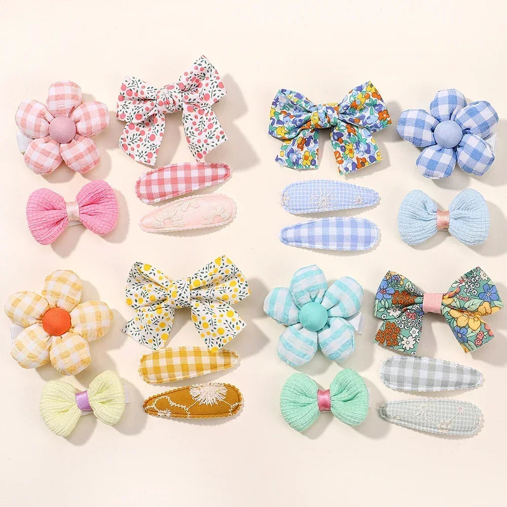 Mini-Haarspange für Babys, Mädchen, 5 Stück/Set, Blumenmuster, Prinzessin, Kleinkind-Haarnadel, wunderschön, seitlicher Pony