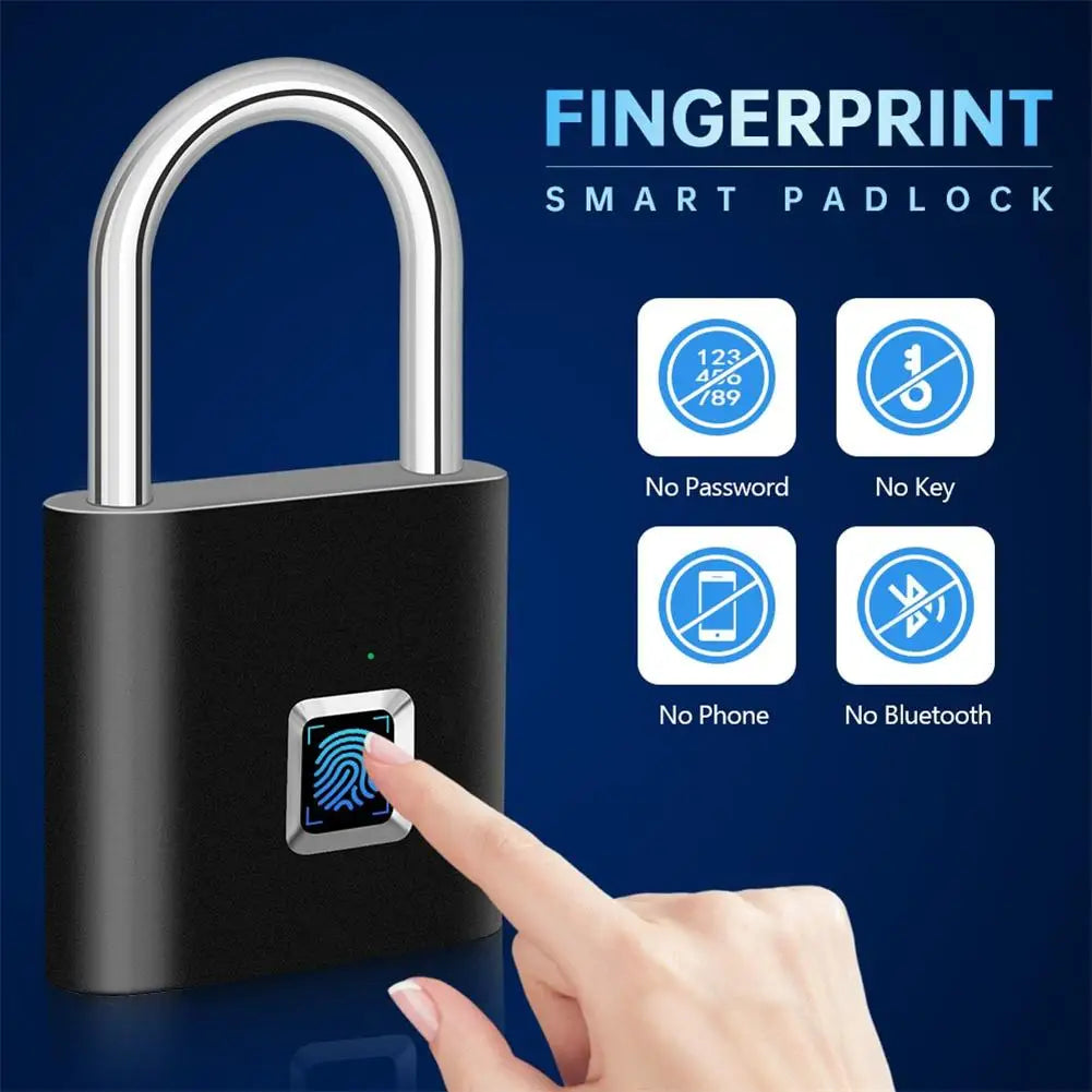 Digital Fingerprint Padlock with USB Charging