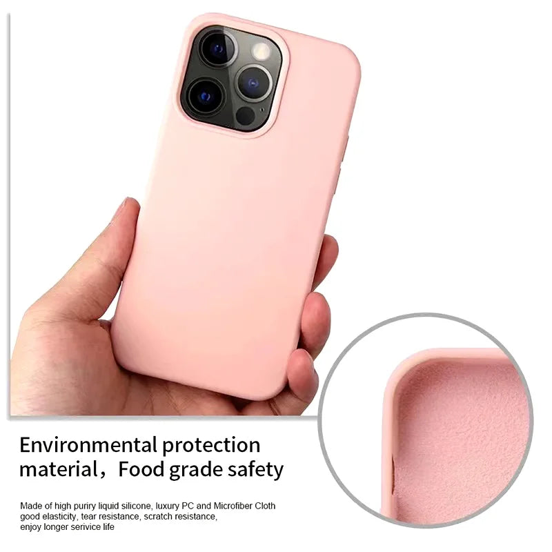 Coque de téléphone en Silicone liquide pour iPhone 12 Pro Max, 11 Pro Max, 12 Pro, 11 Pro, 12 mini, 11, 12