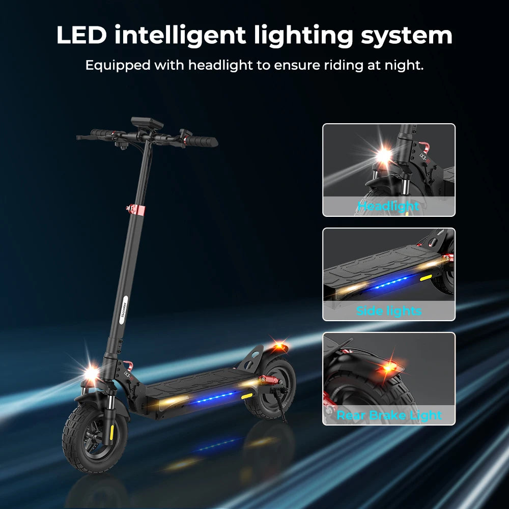 Trottinette électrique iScooter iX3 800 W 10 Ah puissante trottinette électrique tout-terrain Antidérapante, Autonomie de 40 km eScooter