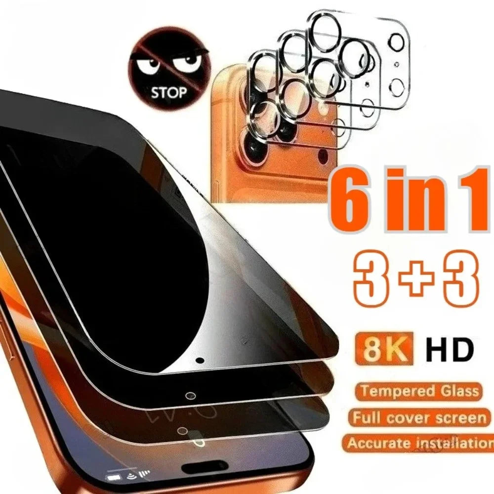 Protecteur d'écran Anti-espion pour iPhone (17/16/15/14 Pro Max/16e) – Verre trempé