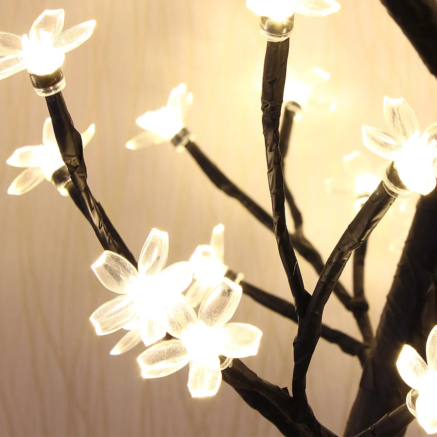 Lampe de table en forme de cerisier en fleurs, 43 cm, 40 LED, alimentée par USB, idéale pour la décoration de la maison