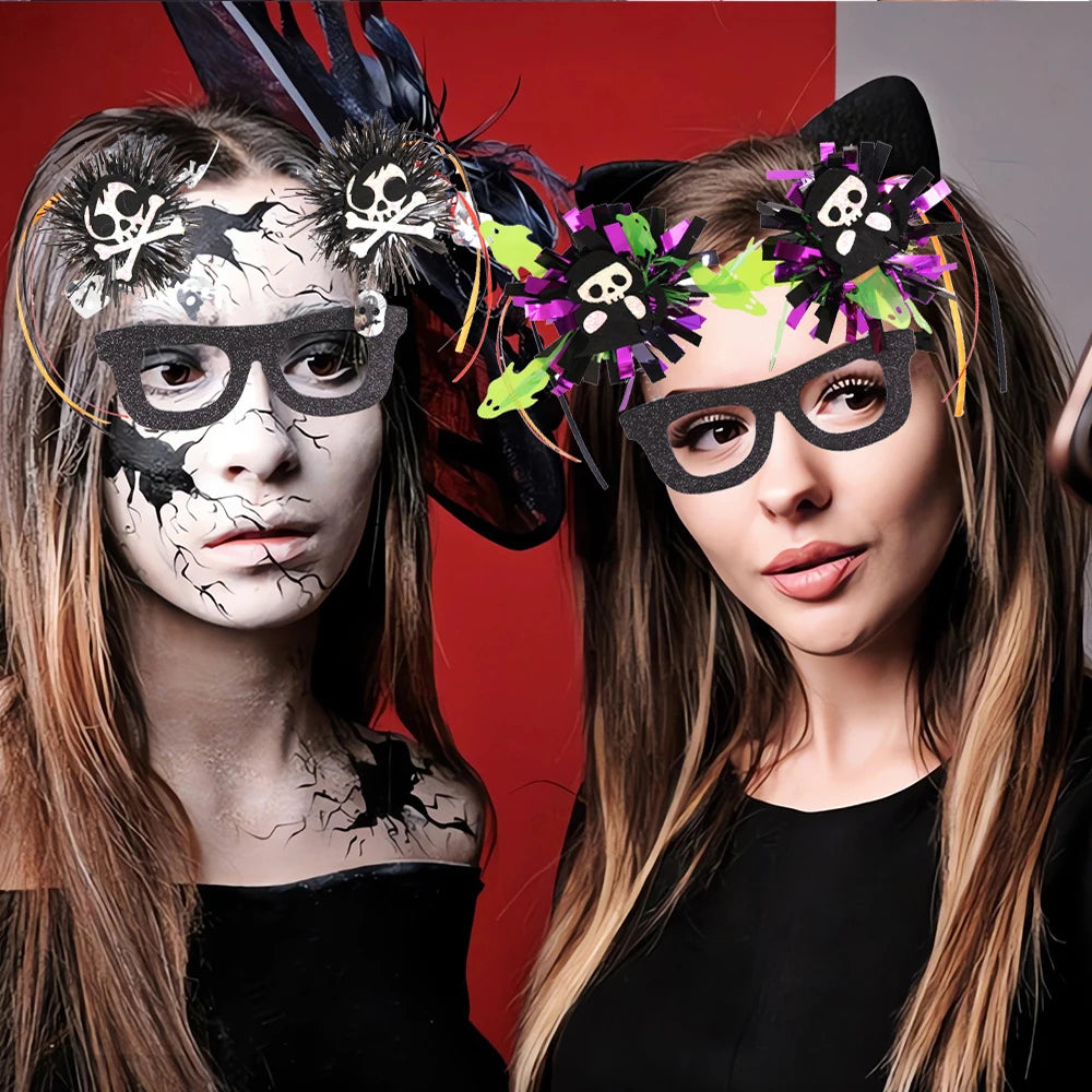 Bobo Ball Striped Colorful Glasses – Fluffy Frames – Halloween & Party Accessory