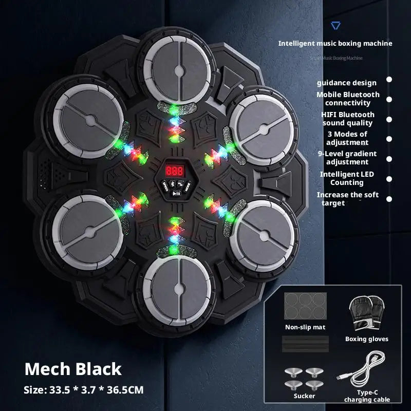 Machine de boxe musicale intelligente Bluetooth, décompression, combat Fitness, boxe à domicile, cible murale, entraîneur de boxe, accessoires de boxe
