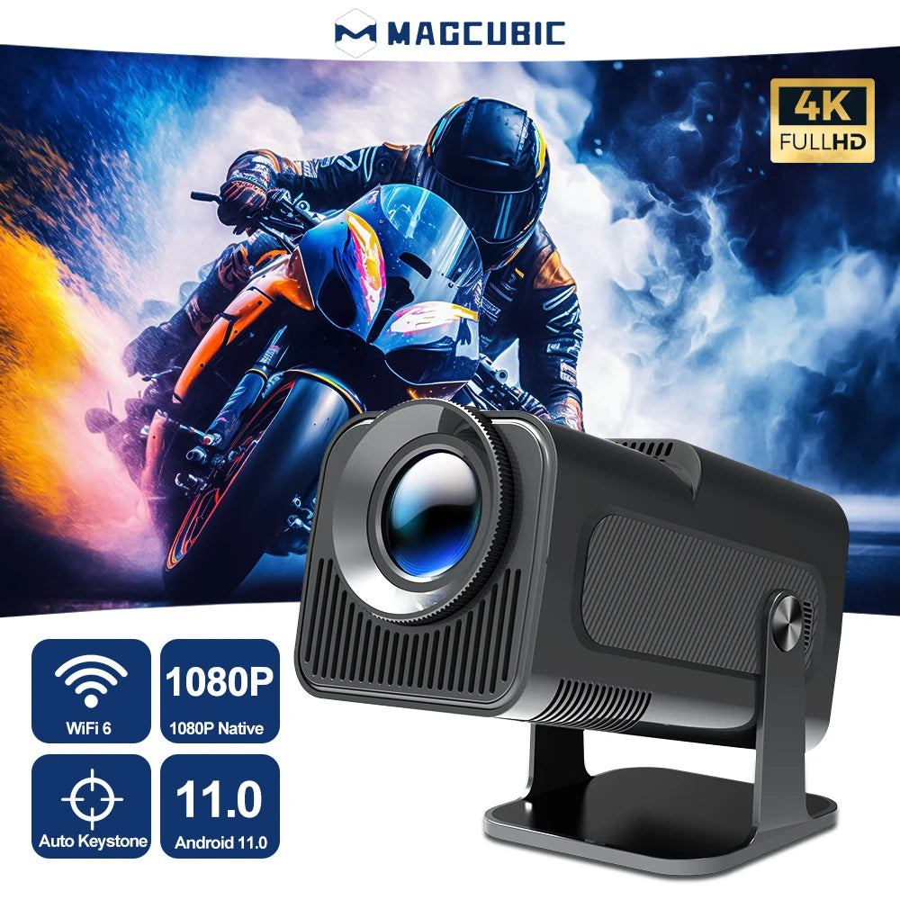 Projecteur Portable, Android 11, 390, ANSI HY320, 4K, Natif 1080P, WiFi 6 BTpig, HY300